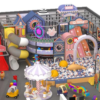 Customized Commercial Children's Space-Themed Large Slide with Trampoline for Indoor Amusement Parks