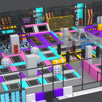 Modern Indoor Children's Amusement Park Featuring Soft Play Areas & Large Trampolines Entertainment Equipment