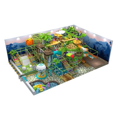 Commercial Indoor Amusement Park with Trampoline Ninja Course and Sliding Rope for Kids and Adults