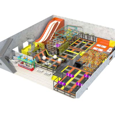 Commercial Mobile Trampoline Park Equipment with Large-Scale Bungee Jumping Platform for Indoor Use