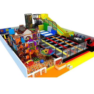 Children's Indoor Playground Set with Soft Game Equipment Trampoline Slide and Ball Pool for Fun and Safety