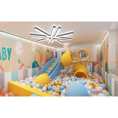 Mini Indoor White and Pink Soft Play Area with Slide for Children's Indoor Party Playgrounds