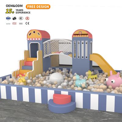 Complete Set of Children's Indoor Playground with Large Rectangular Trampoline and Park Equipment
